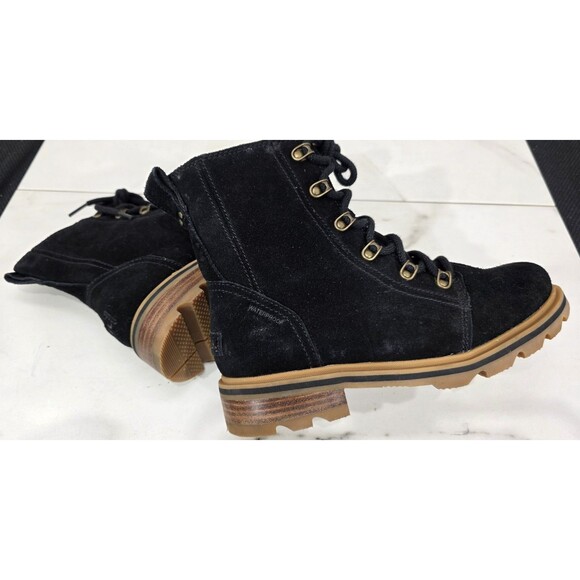 SOREL Womens Lennox Waterproof Boots Suede Leather Combat Chukka Lace-Up Black 8 - Picture 13 of 13